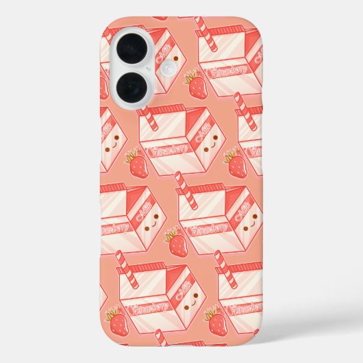 Kawaii Strawberry Milk Carton - Cute Aesthetic Art Case-Mate iPhone Hülle (Rückseite)