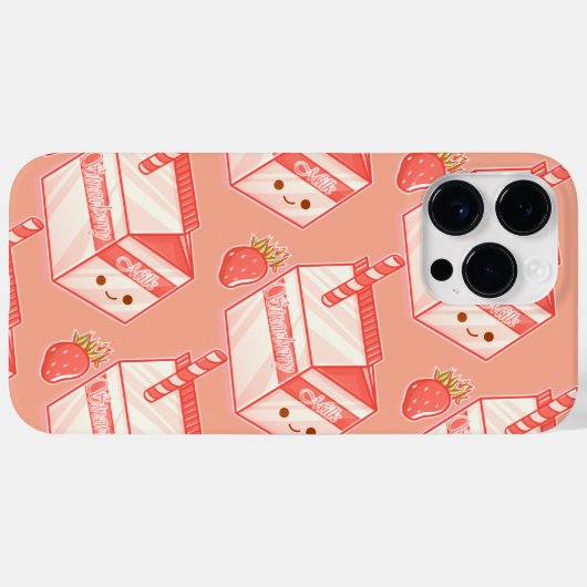 Kawaii Strawberry Milk Carton - Cute Aesthetic Art Case-Mate iPhone Hülle (Rückseite (Horizontal))