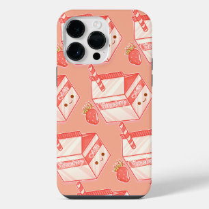 Kawaii Strawberry Milk Carton - Cute Aesthetic Art iPhone 14 Pro Max Hülle