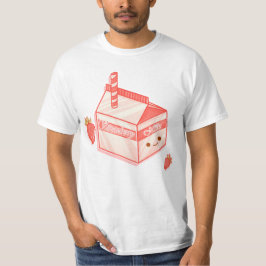 Kawaii Strawberry Milk Carton - Cute Aesthetic Art T-Shirt