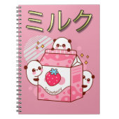 Kawaii Strawberry Milk Shake Carton Notizblock (Vorderseite)
