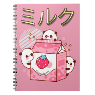 Kawaii Strawberry Milk Shake Karton Notizblock