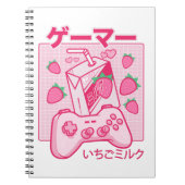 Kawaii Strawberry Milk Shirt Funny Milk Notizblock (Vorderseite)