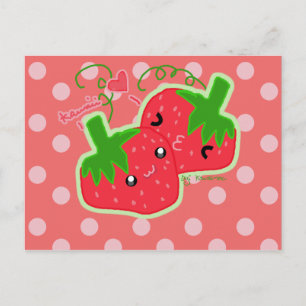 Kawaii Strawberry Postkarte