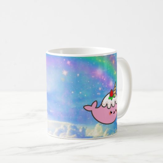 Kawaii Strawberry Shortcake Narwhal Kaffeetasse (VorderseiteRechts)