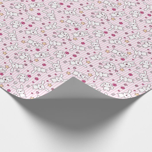 Kawaii-Streifen Geschenkpapier (Ecke)