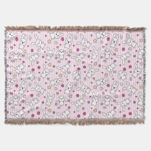 kawaii stripes Muster Decke (Vorderseite)