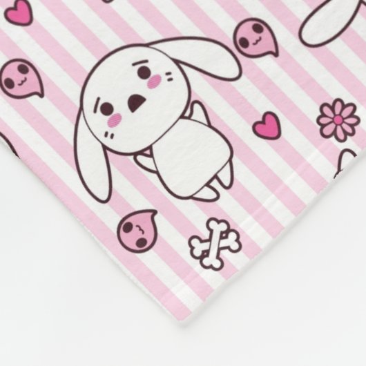 kawaii stripes Muster Fleecedecke (Ecke)