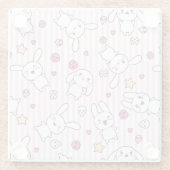 kawaii stripes Muster Glasuntersetzer (Rückseite)