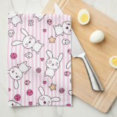 kawaii stripes Muster Handtuch (Viertel Falte)