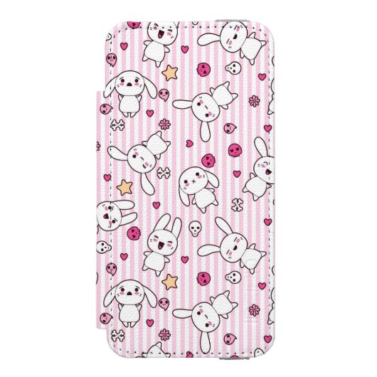 kawaii stripes Muster Incipio iPhone Geldbeutel-Hülle (Folio Vorderseite)