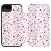 kawaii stripes Muster Incipio iPhone Geldbeutel-Hülle (Folio Geöffnet)