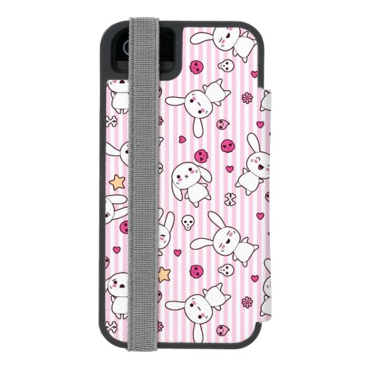 kawaii stripes Muster Incipio iPhone Geldbeutel-Hülle (Folio Rückseite)