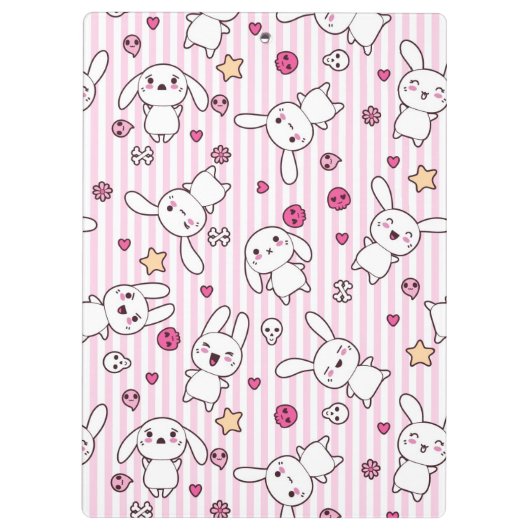 kawaii stripes Muster Klemmbrett (Rückseite)