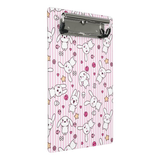 kawaii stripes Muster Mini Klemmbrett (Schrägansicht)