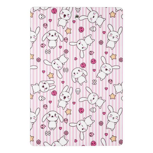 kawaii stripes Muster Mini Klemmbrett (Rückseite)