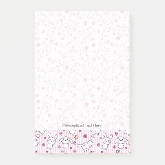 kawaii stripes Muster Post-it Klebezettel (Vorderseite)