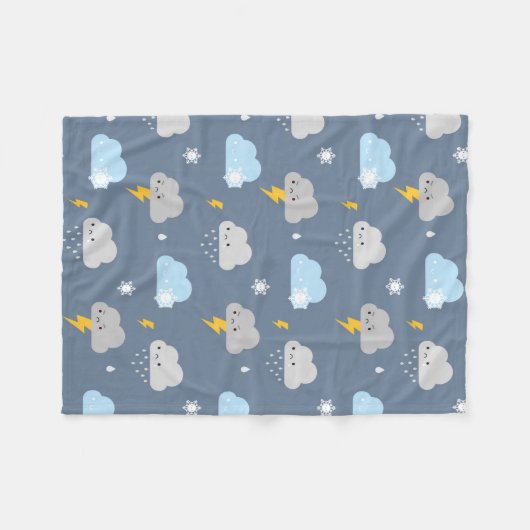 Kawaii stürmisches Wetter Fleecedecke (Vorderseite (Horizontal))
