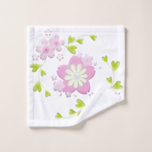 Kawaii Style Sakura Cherry Tree Blossom Badhandtuch Set (Waschlappen)