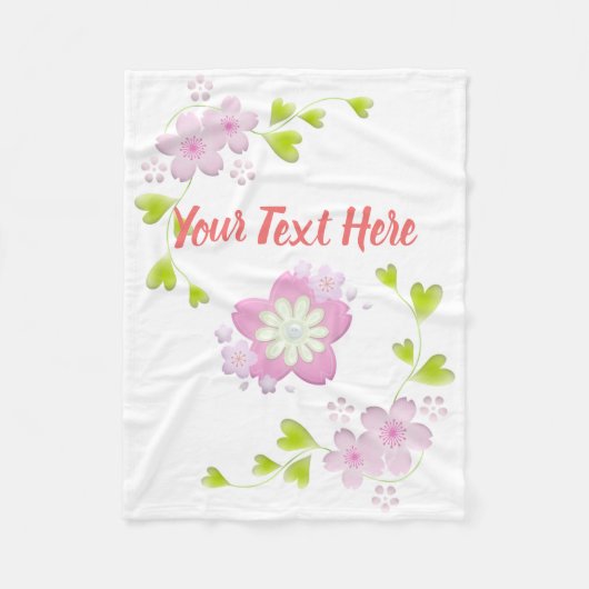 Kawaii Style Sakura Cherry Tree Blossom Fleecedecke (Vorderseite)