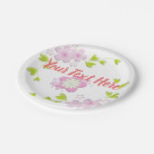 Kawaii Style Sakura Cherry Tree Blossom Pappteller (Schrägansicht)