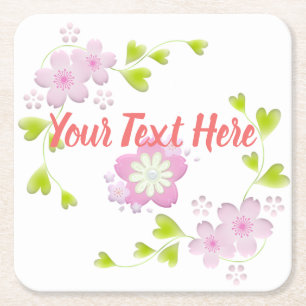 Kawaii Style Sakura Cherry Tree Blossom Rechteckiger Pappuntersetzer
