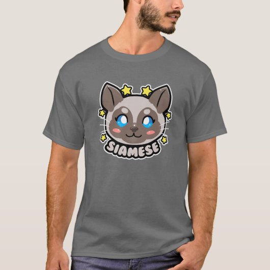 KAWAII Style Siamese Cat T-Shirt (Vorderseite)
