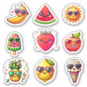Kawaii Style Summer 9 Elemente Aufkleber (Vorderseite)