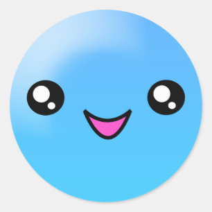 Kawaii Sugar Dots Blueberry Happy Face Sticker