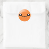 Kawaii Sugar Dots Orange Happy Face Sticker (Tasche)