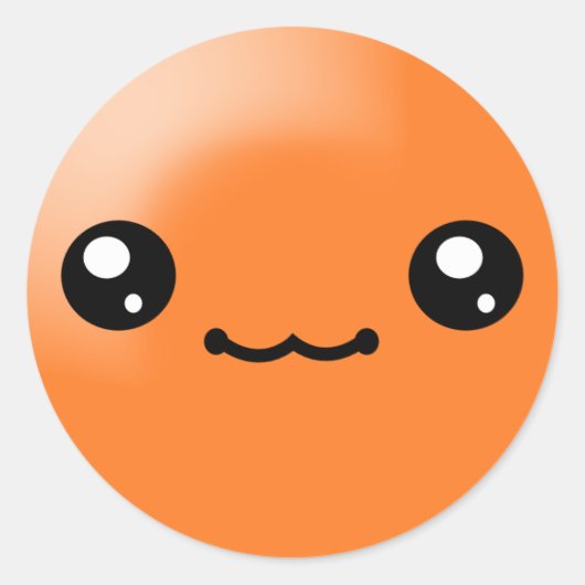 Kawaii Sugar Dots Orange Happy Face Sticker (Vorderseite)