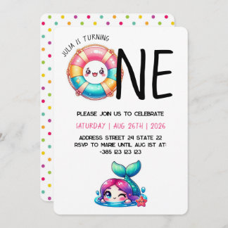 Kawaii Summer 1. Geburtstagsfeier Party Einladung