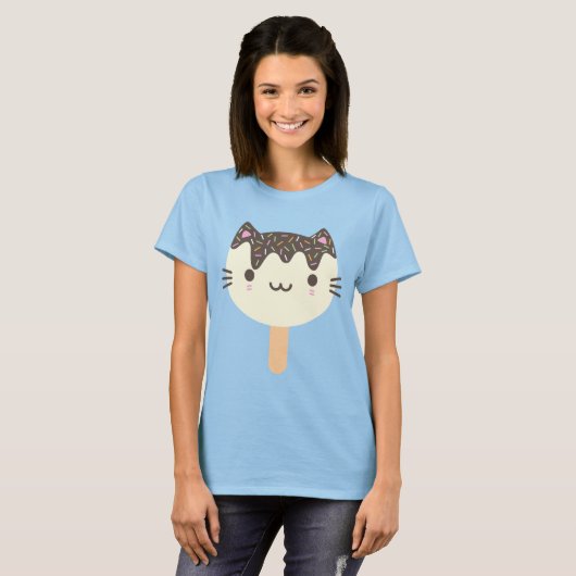 Kawaii Summer Ice Lolly Popsicle Cat T-Shirt (Vorne ganz)
