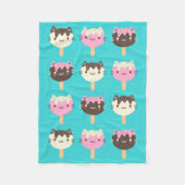 Kawaii Summer Ice Lolly Popsicle Cats Fleecedecke (Vorderseite)