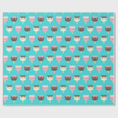 Kawaii Summer Ice Lolly Popsicle Cats Geschenkpapier (Flach)