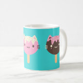 Kawaii Summer Ice Lolly Popsicle Cats Kaffeetasse (VorderseiteRechts)