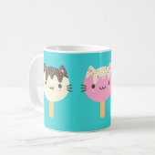 Kawaii Summer Ice Lolly Popsicle Cats Kaffeetasse (Vorderseite Links)