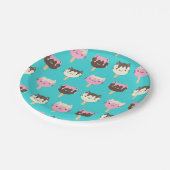 Kawaii Summer Ice Lolly Popsicle Cats Pappteller (Schrägansicht)