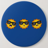 Kawaii Sun mit Sonnenbrillen Happy Emoji Faces Button (Vorderseite)