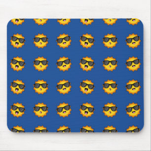 Kawaii Sun mit Sonnenbrillen Happy Emoji Faces Mousepad
