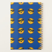 Kawaii Sun mit Sonnenbrillen Happy Emoji Faces Planer (Rückseite)