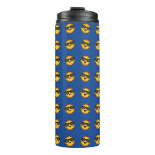 Kawaii Sun mit Sonnenbrillen Happy Emoji Faces Thermosbecher