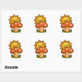Kawaii Sun on Mushroom – Sticker (Blatt)