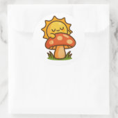 Kawaii Sun on Mushroom – Sticker (Tasche)