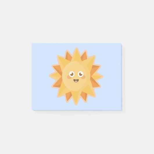 Kawaii Sun Post-it Klebezettel (Vorderseite)