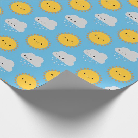Kawaii Sun & Rain Geschenkpapier (Ecke)