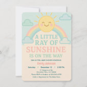 Kawaii Sun Ray of Sunshine Pastel Baby Shower Einladung (Vorderseite)