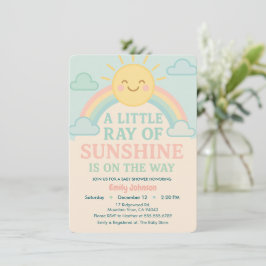Kawaii Sun Ray of Sunshine Pastel Baby Shower Einladung