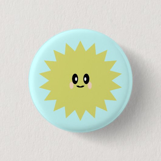 KAWAII SUN SONNENSCHEIN NIEDLICHES GLÜCKLICHES BUT BUTTON (Vorderseite)