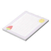 Kawaii Sun und Mushroom Notepad Notizblock (Rotiert)